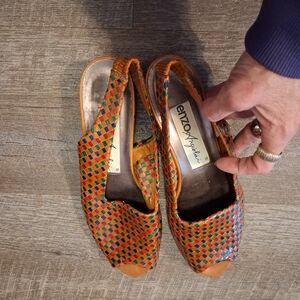 Enzo Angiolini Colorful Woven Sandals